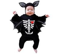 MNSWR Combinaison Short De Soirée Infantile Garçons Filles Halloween À Manches Longues Barboteuse Dessin Animé Imprime Cosplay Costume À Capuche Combinaison 12-18 mois