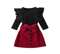 MNSWR Ensembles Fille Robe Noel Bebe 1 Mois Pull Fille 4 Ans Cadeau Naissance Fille Ensembles Fille