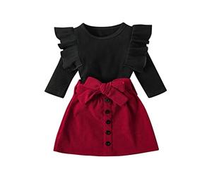 MNSWR Ensembles Fille Robe Noel Bebe 1 Mois Pull Fille 4 Ans Cadeau Naissance Fille Ensembles Fille