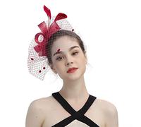 MNSWR Fascinators Chapeau Voile Vintage Cravate Homme Rigolote Chapeaux Pour Femmes Fascinators Womens Feather Hat For Tea Party Cocktail Ball Wedding Church Plaid Fourrure Chapeau Femme Mariage