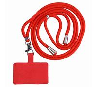 MNSYD Tour de Cou Telephone Universelle Cordon Telephone Portable Longueur Réglable Cordon Collier Compatibles avec Plupart des Smartphones pour Cou et Poignet Laniere avec Patch,Rouge