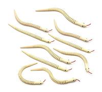 Mnueeop 10 PièCes SéRies 12 Pouces Non en Bois Serpents OnduléS ArticuléS Flexible en Bois Serpent Blanc ModèLe Animal Artisanat pour Les Arts