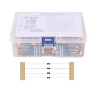 Mnueeop 2600 PièCes 130 Valeurs 1/8 W 0,125 W 1% à Film MéTallique Ensemble de Assorties Kits D'Assortiment de Condensateurs Fixes