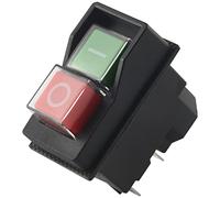 Mnueeop Interrupteur à Bouton Poussoir éLectromagnéTique éTanche 5 Broches KJD17 220-240V Bobine DéMarreur MagnéTique Interrupteurs de SéCurité pour Outil éLectrique