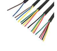 MNUPL 1/5/10 mètres 28AWG câble RVV 2/3/4/5/6/8/10/12 noyaux câble de Signal de Commande Fil de cuivre Noir gainé isolé PVC Fil électrique(10 Meters,4Cores 28 AWG)