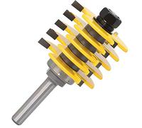 MNUPL 1pc Box Joint Router Bit - Réglable 5 Lames - 3 Flûte - 8 "Tige for Coupeur De Bois for Outils De Travail Du Bois