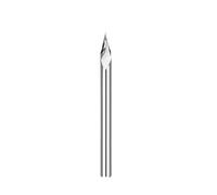 MNUPL 1PC Fraise 3D Gravure Bit 3.175 4 6 6.35mm Tige CNC routeur Peu carbure Fraise en V Fente for Le Travail du Bois(6.35x0.1x50mm 45D)
