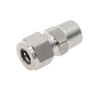 MNUPL 1PC SS 304 Acier Inoxydable Double Virole Compression Connecteur 6mm 8mm 10mm 12mm Tube À 1/8 "1/4" 3/8 "1/2" Raccord De Tuyau Mâle(8mm OD Tube,1/2")