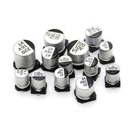 MNUPL 20 pièces condensateur électrolytique SMD Aluminium 6.3V 10V 16V 25V 35V 50V 1UF 2.2UF 4.7UF 10UF 47UF 100UF 220UF 330UF 470UF 680UF(35V220UF)