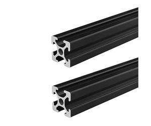 MNUPL 2PCS 1-1000mm 2020 V-Slot T-Slot Aluminum Extrusions Aluminum Profiles Anodized European Standard Linear Rail Frame 3D Printer(2PCS 2020T Black,450mm)