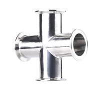 MNUPL 3/4" 1" 2" 3" 4" tuyau OD 19 mm-108mm acier inoxydable SS304 4 voie raccord sanitaire croisé Tri pince Feerule OD 50,5-119mm(45mm x ferrule 64)