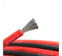 MNUPL Câble d'alimentation électrique en Silicone Super Doux, 10, 8, 6 Awg, Rouge, Noir, 12, 14, 16, 18, 20, 22, 24 AWG, résistant à la Chaleur, for Batterie de Voiture(2m,6 AWG)