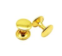 MNUPL Lot de 100 rivets ronds à double capuchon for ceinture en cuir, portefeuille, sac, vêtements, décoration, bricolage, réparation, 4 couleurs, 8 tailles(Golden,8x10mm)