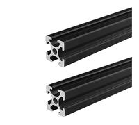 MNUPL Lot de 2 profilés en Aluminium anodisés Standard européen for Rail linéaire, 1-1000 mm, 2020 V-Slot, rainure en T, for imprimante 3D(2PCS 2020T Black,500mm)