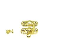 MNUPL Lot de 6 coffres à bijoux, coffret cadeau, caisse à vin en bois, loquet à bascule, fermoir for sac en cuir, fermeture de valise, 3 tailles, couleur avec vis(Small golden)