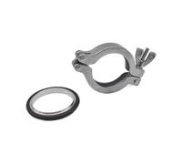 MNUPL Raccord de serrage à vide en acier inoxydable KF16 KF25 KF40 KF50 SS304 avec support de centrage et joint torique en fluor(Black,KF16)
