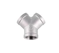 MNUPL Raccord en Y à 3 voies en acier inoxydable 304, filetage femelle/mâle BSP 1/4, 3/8, 1/2, 3/4, 1" et 2", 1 pièce(Y-Shape female threa,1-1/2")