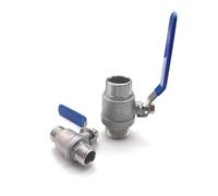 MNUPL Robinet à boisseau sphérique 2 pièces en acier inoxydable 304, filetage mâle double BSP, 1/4" à 2", passage intégral, robuste, for systèmes eau, gaz et pétrole.(3/8")