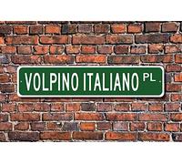 MNUT Plaque de Rue en métal pour décoration d'intérieur Volpino Italiano - 40,6 x 10,2 cm