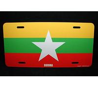 MNUT Plaque d'immatriculation en métal avec Drapeau Myanmar de la Burgie - 15,2 x 30,5 cm
