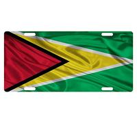 MNUT Plaque d'immatriculation personnalisée Motif drapeau du Guyana 6 x 12 pouces