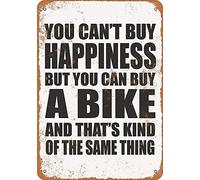 MNUT Plaque métallique en Aluminium avec Inscription « You Can't Buy Happiness But You Can Buy a Bike Pub Room Drinking » 20,3 x 30,5 cm