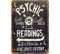 MNUT Psychic Readings $5 Tarot Cards Panneau avec Boules de Cristal 20,3 x 30,5 cm