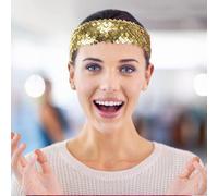 Mnuuz-1pc Bandeau ?Lastique Brillant Sequin Stretch Disco Paillettes Miss Cheveux Accessoires