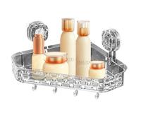 MNUvxzaewf Organisateur de Salle Bain Mural avec gobelets Rangement, Conception Peu encombrante for Un accès Facile aux Articles Toilette et Accessoires(Transparent Grey,Senza)