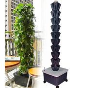 MNUvxzaewf Tour de Jardin hydroponique, système Culture Vertical, kit for Jardinage intérieur/extérieur, laitues et d'herbes aromatiques(Grey,12floors)