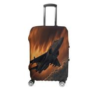 MNVTSKOP A Fighter Jet Housse de Bagage Résistant aux Rayures Lavable Housse de Valise Polyester Élastique Protection de Bagages de Voyage pour Valise Housse de Protection, blanc, L