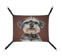 MNVTSKOP Adorable hamac Schnauzer pour animal domestique respirant avec sangles réglables et crochets en métal pour petit animal de compagnie pour intérieur et extérieur