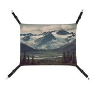 MNVTSKOP Alaska Mountains Hamac respirant pour chat avec sangles réglables et crochets métalliques en peluche douce pour intérieur et extérieur