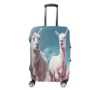 MNVTSKOP Alpacas Together Housse de protection en polyester élastique pour valise, résistante aux rayures et lavable, blanc, XL