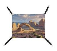 MNVTSKOP Arches National Park Hamac respirant pour chat avec sangles réglables et crochets en métal pour petit animal domestique Lit cachette pour intérieur et extérieur