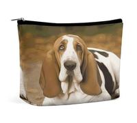 MNVTSKOP Basset Hound Trousse de toilette portable de grande capacité pour femme