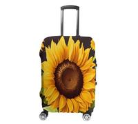 MNVTSKOP Belle housse de bagage tournesol résistante aux rayures lavable housse de valise housse polyester élastique protection bagages pour valise housse de protection, blanc, L