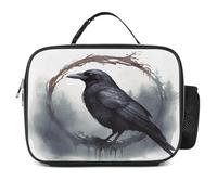 MNVTSKOP Black Crow Boîte à déjeuner réutilisable étanche avec poignée pour bureau, pique-nique, plage