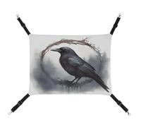 MNVTSKOP Black Crow Hamac respirant pour chat avec sangles réglables et crochets en métal pour petit animal de compagnie pour intérieur et extérieur