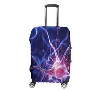 MNVTSKOP Blue Nerve Cell Housse de protection en polyester élastique résistant aux rayures et lavable pour valise, blanc, L