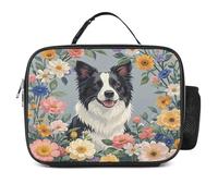 MNVTSKOP Border Collie Boîte à déjeuner réutilisable étanche avec poignée pour bureau, pique-nique, plage