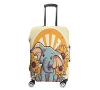 MNVTSKOP Cheery Elephant Housse de bagage en polyester élastique résistant aux rayures et lavable, blanc, L
