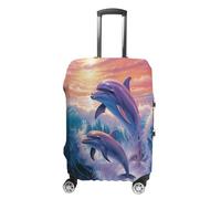 MNVTSKOP Dauphins Art Housse de protection en polyester élastique résistant aux rayures et lavable, blanc, L