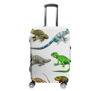 MNVTSKOP Différents types de housses de bagage lézard résistantes aux rayures lavables en polyester élastique pour valises de protection, blanc, S