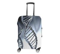 MNVTSKOP DNA Chain Housse de bagage photo résistante aux rayures lavable Housse de protection en polyester élastique pour valise, blanc, M