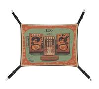 MNVTSKOP Équipement de musique jazz avec fond vintage Hamac respirant pour chat avec sangles réglables et crochets en métal pour petit animal en peluche douce pour intérieur et extérieur