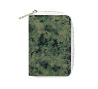 MNVTSKOP Étui pour cartes de crédit en cuir souple avec 20 emplacements pour cartes d'identité, fermeture éclair, pour homme et femme, motif camouflage numérique, vert militaire, Green Army Digital