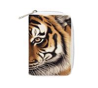 MNVTSKOP Étui pour cartes de crédit en cuir souple avec 20 emplacements pour cartes d'identité, fermeture éclair, pour homme et femme, tigre du Bengale, 8,9 x 11,4 cm, décontracté, Tigre du Bengal