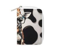 MNVTSKOP Étui pour cartes de crédit en cuir souple avec 20 emplacements pour cartes d'identité, fermeture éclair, pour homme et femme, motif girafe morsure la rose, 3,15, Girafe mord la rose, 3.15 ×