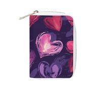 MNVTSKOP Étui pour cartes de crédit en cuir souple avec image de forme rouge avec 20 emplacements pour cartes d'identité, fermeture éclair, pour homme et femme, image en forme de rouge, 8,9 x 11,4 cm